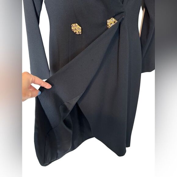 Vintage Morton Myles for Neiman Marcus Black Wrap Beaded Back Dress - Picture 4 of 14